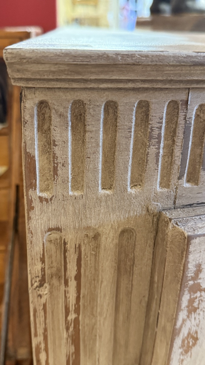 Louis XVI Corner Cabinet In Carved And Painted Wood – 18th Century-photo-3