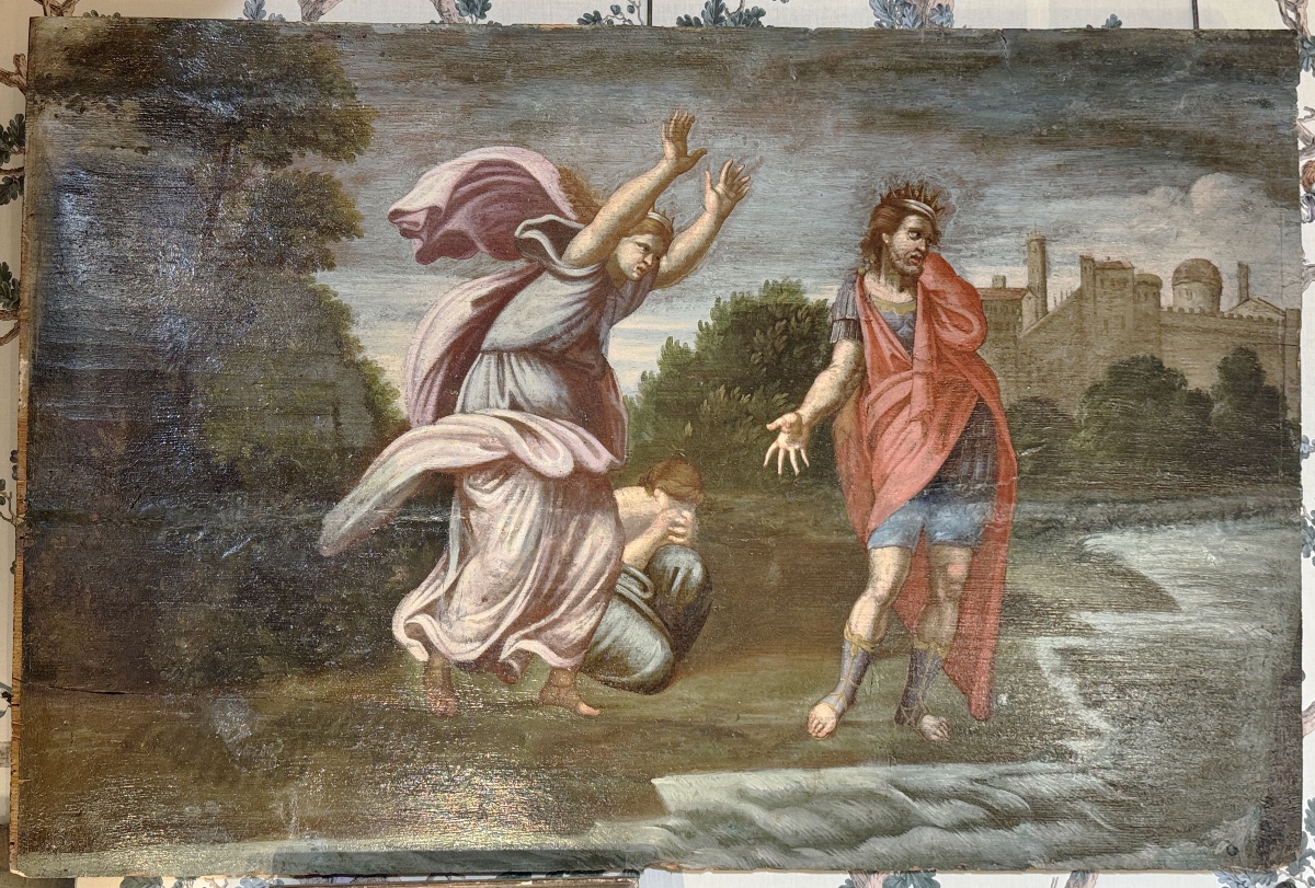 Huile sur bois – Scène biblique, XVIIe siècle
