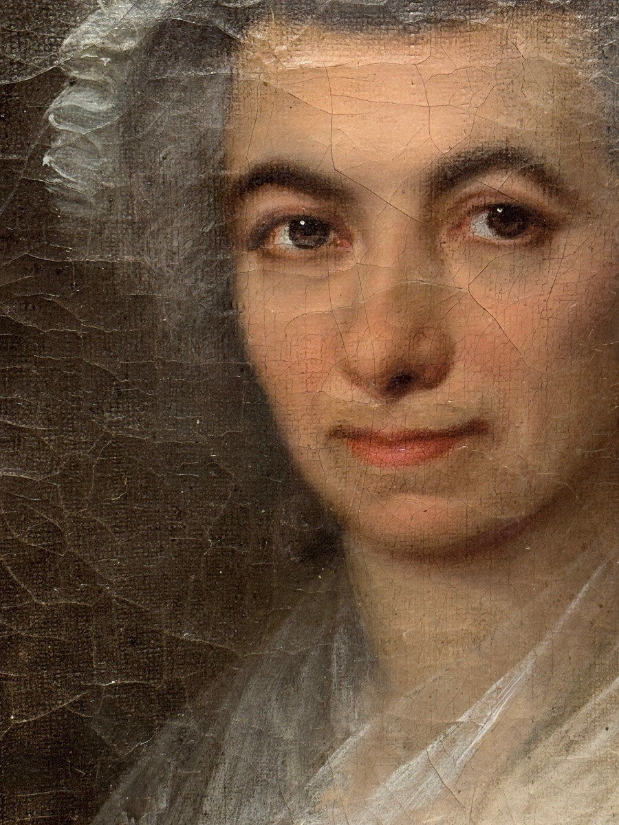 Paire de portraits – Couple d’aristocrates provençaux, époque Louis XVI-photo-2