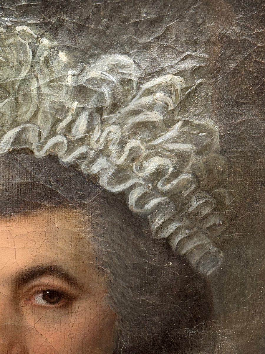 Paire de portraits – Couple d’aristocrates provençaux, époque Louis XVI-photo-3
