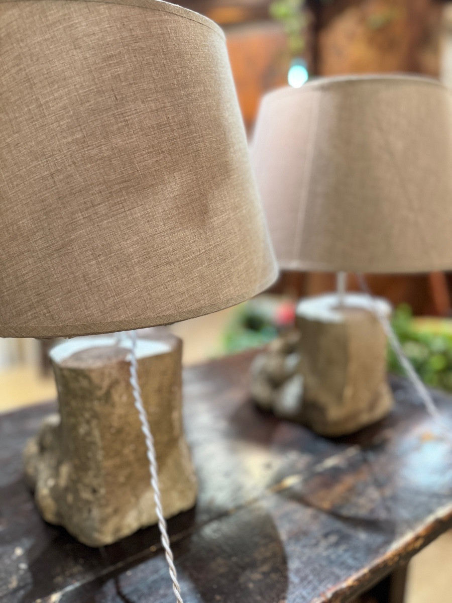 4 Pieds de baignoire montés en lampe – XIXe siècle-photo-2
