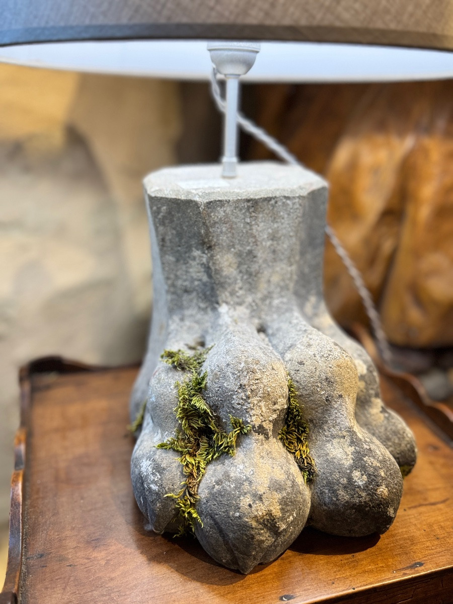 4 Pieds de baignoire montés en lampe – XIXe siècle-photo-1