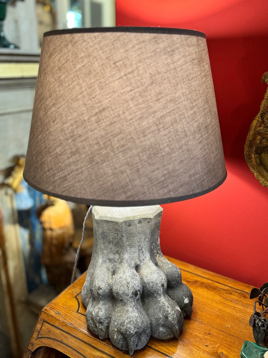 4 Pieds de baignoire montés en lampe – XIXe siècle-photo-6