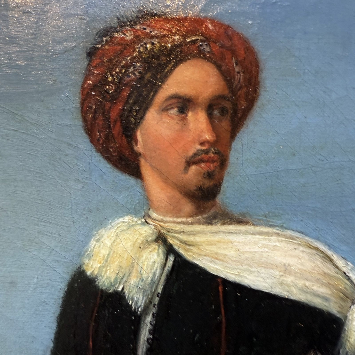 Portrait Of A Man In Orientalist Costume, By The Sea, 19th Century-photo-2