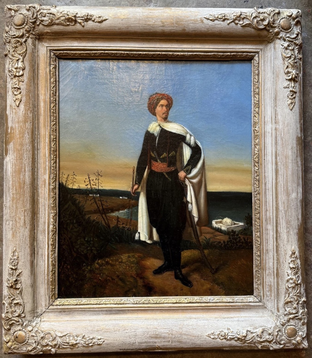 Portrait Of A Man In Orientalist Costume, By The Sea, 19th Century
