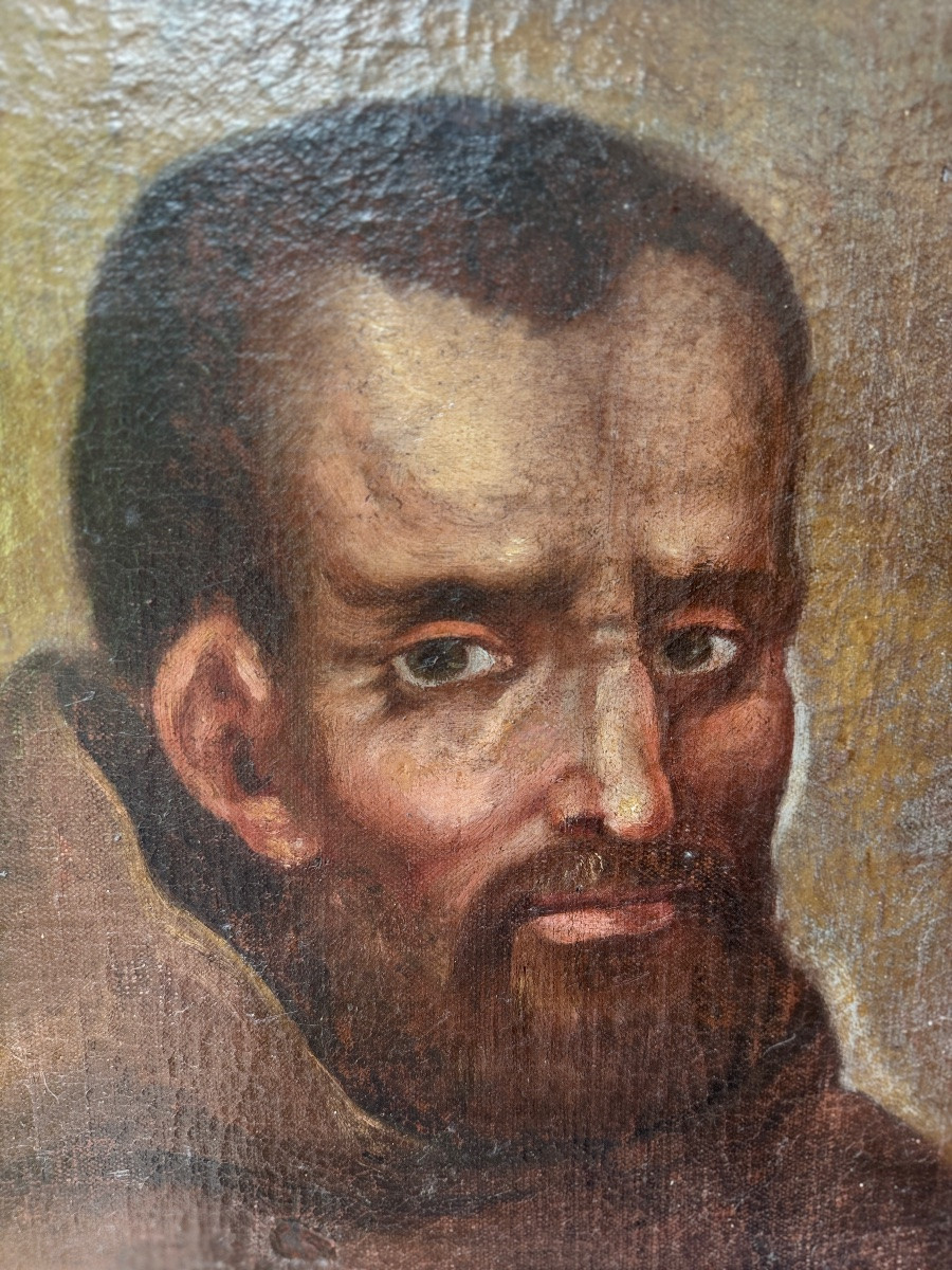   Paire de portraits religieux – Huile sur toile – XVIIᵉ siècle-photo-4