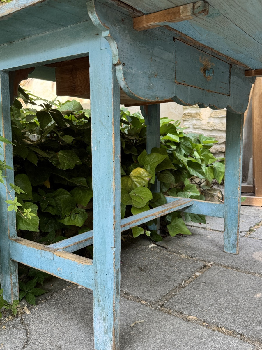 Petite table d’atelier en bois peint – début XXᵉ-photo-7