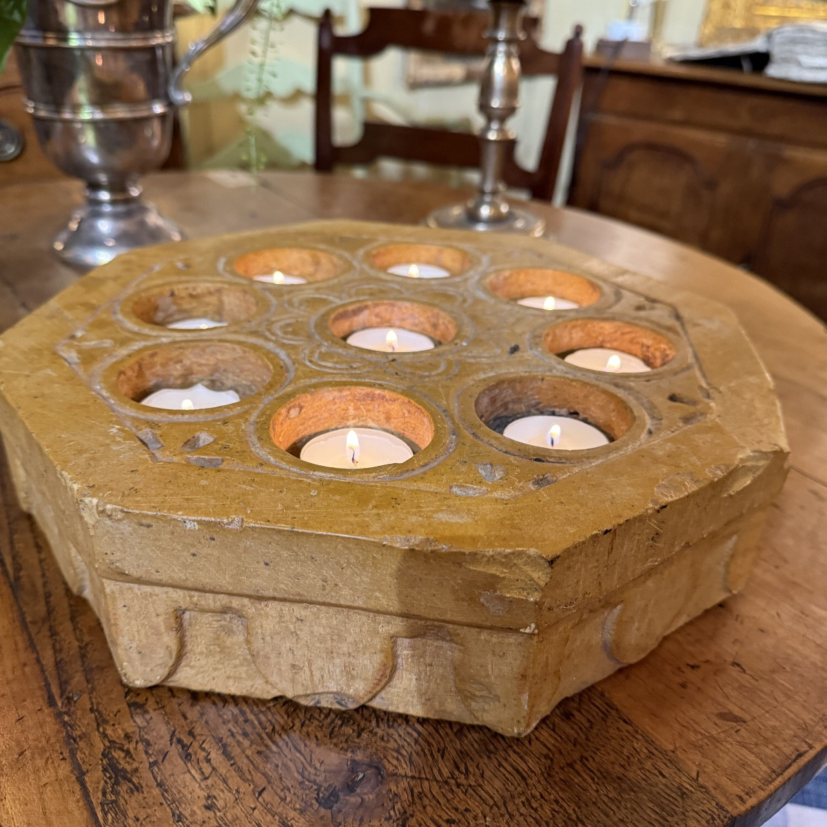 Monastic Votive Base In Carved Stone – 17th/18th Century-photo-3