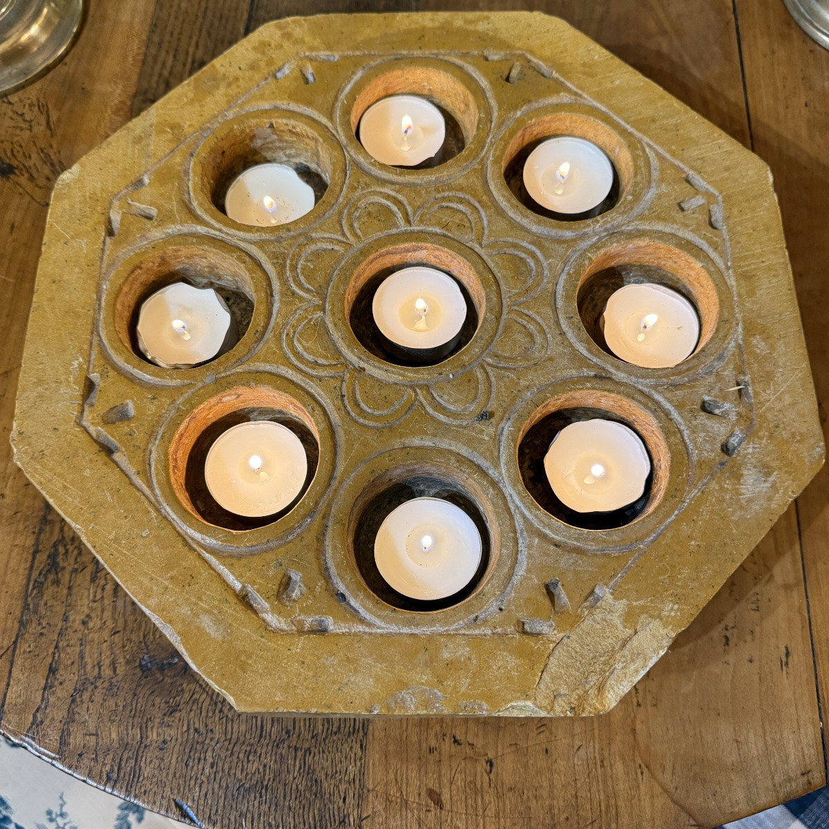 Monastic Votive Base In Carved Stone – 17th/18th Century-photo-8