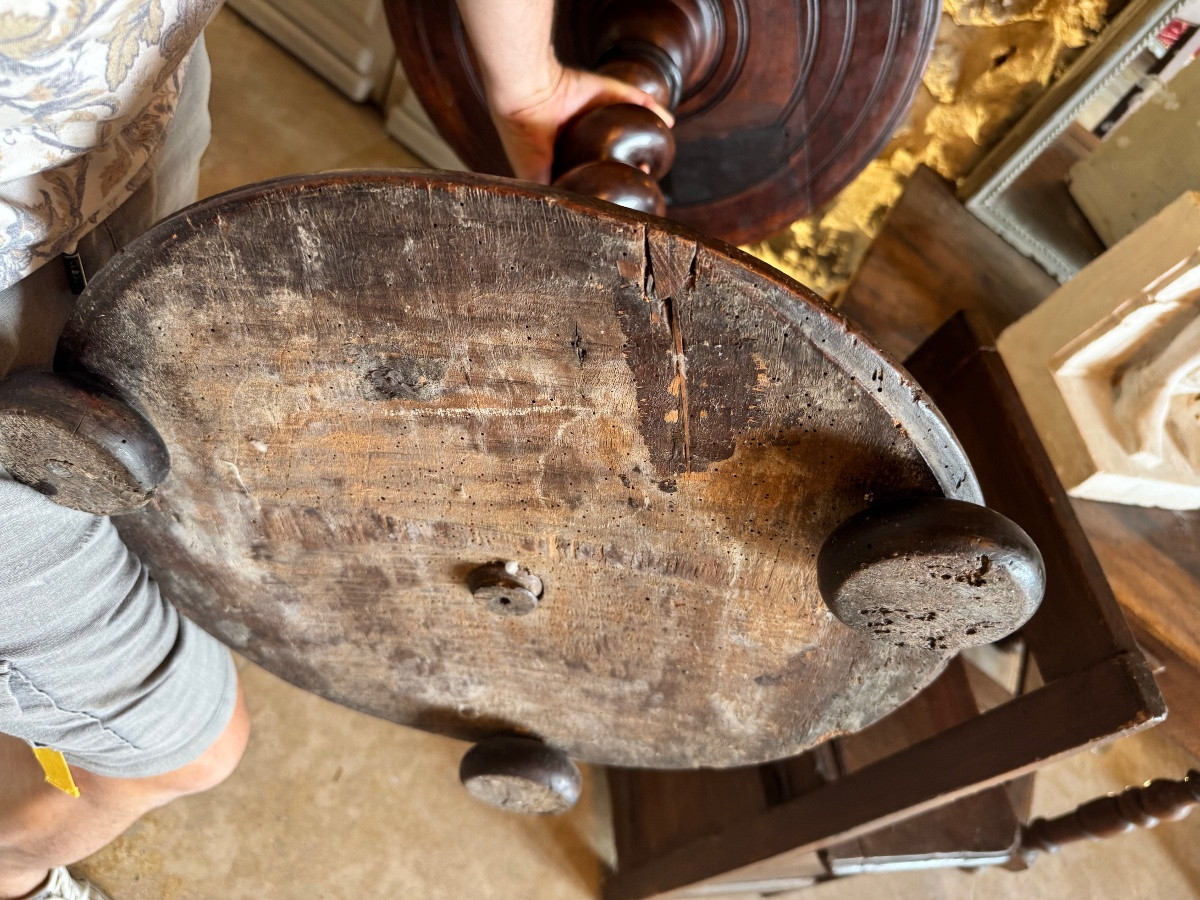 Guéridon en bois tourné, époque XVIIe-photo-4