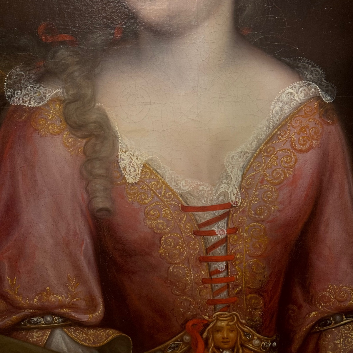 Portrait Of A Woman, 17th Century French School-photo-6