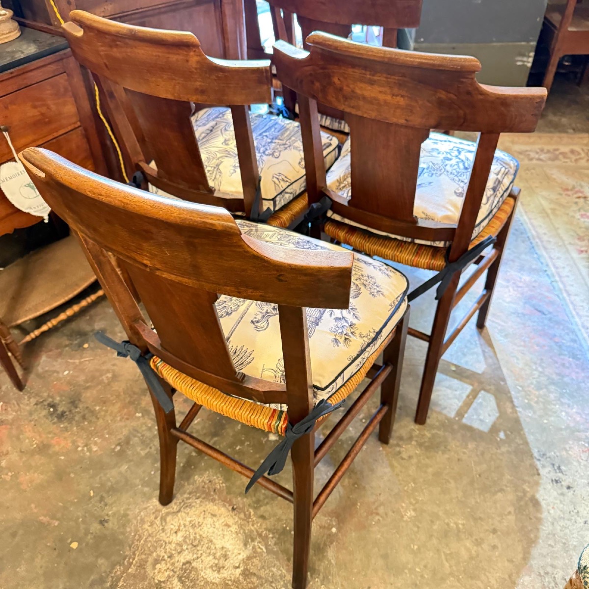 Set Of 5 Directory Straw Chairs-photo-2