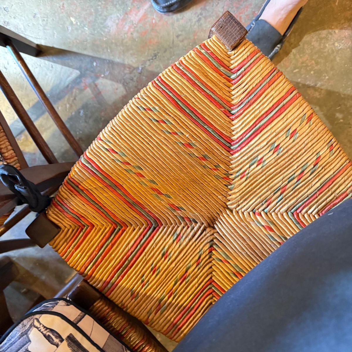 Set Of 5 Directory Straw Chairs-photo-3
