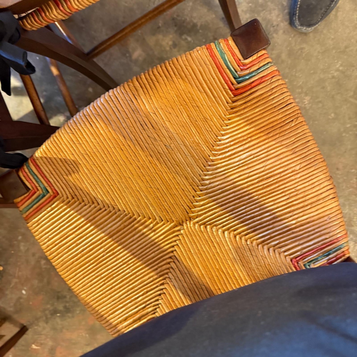 Set Of 5 Directory Straw Chairs-photo-6
