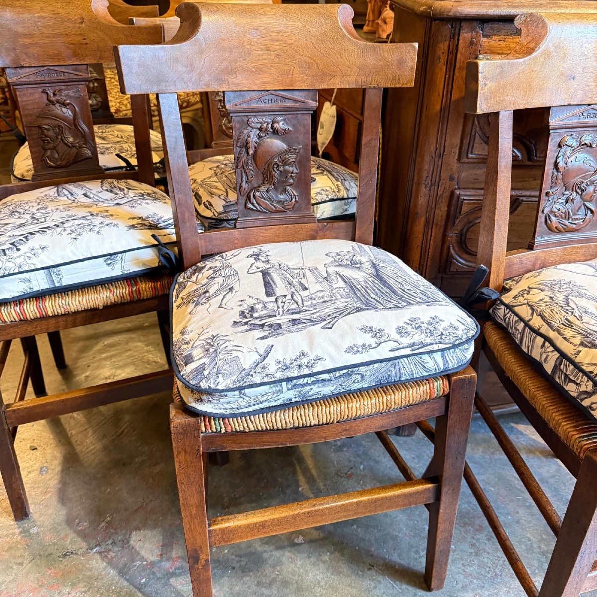 Set Of 5 Directory Straw Chairs