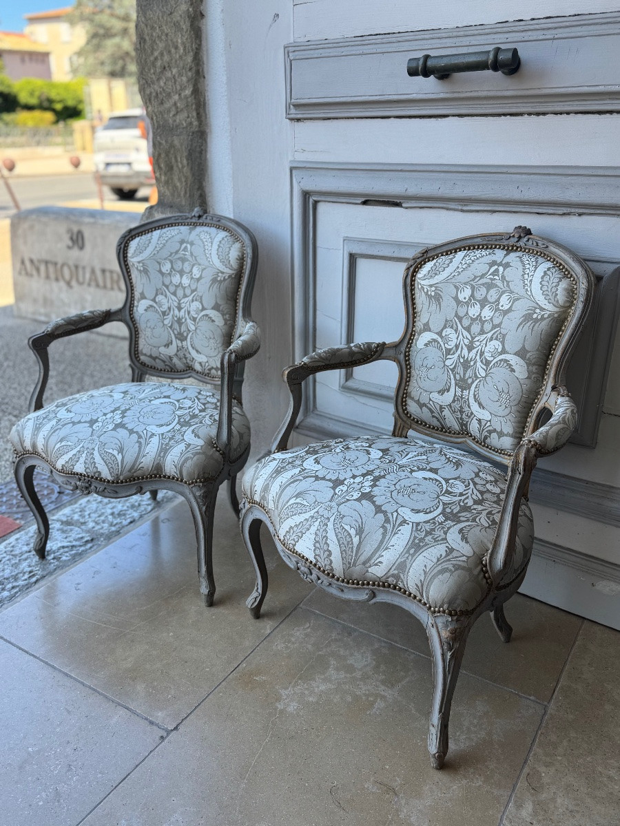 Pair Of Louis XV Cabriolets, Stamped B. Maulin – 18th Century-photo-3
