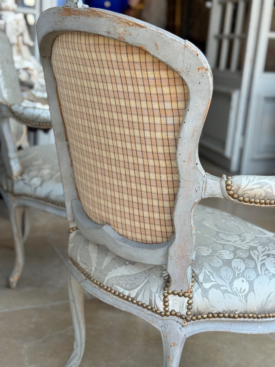 Pair Of Louis XV Cabriolets, Stamped B. Maulin – 18th Century-photo-7