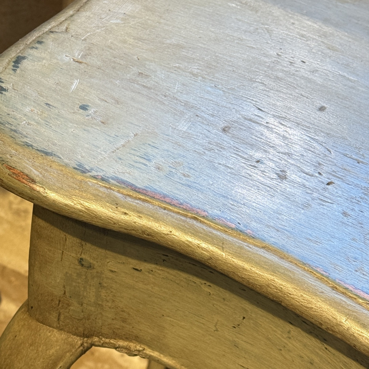 Console provençale galbée en bois peint – XVIIIe siècle-photo-7