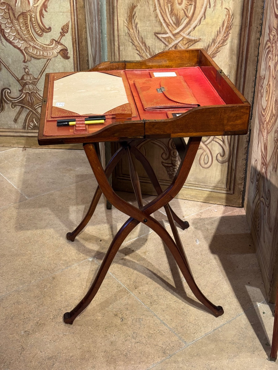 Portable Travel Desk On Folding Base, England, 19th Century-photo-2