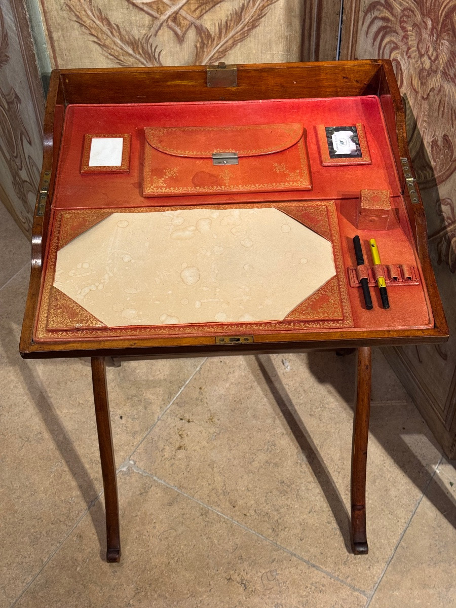 Portable Travel Desk On Folding Base, England, 19th Century-photo-3