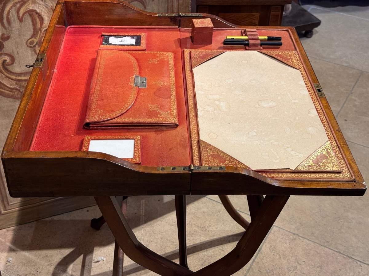 Portable Travel Desk On Folding Base, England, 19th Century-photo-6