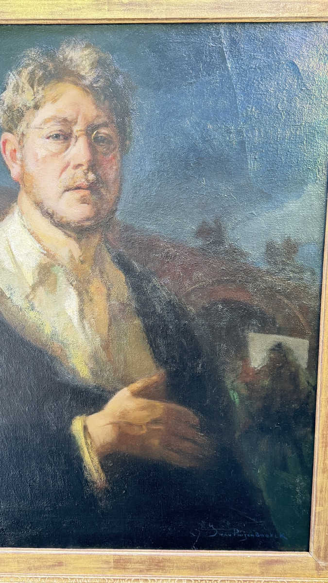 Jan Van Puyenbroeck (1887-1972) – Portrait Of A Man, Early 20th Century-photo-3