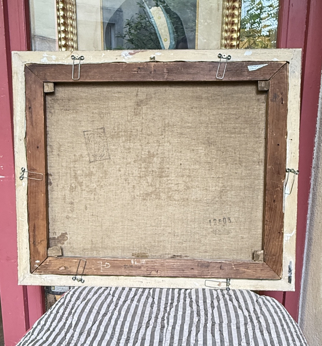 Musicien dans son atelier – Huile sur toile signée, seconde moitié du XIXᵉ siècle-photo-8