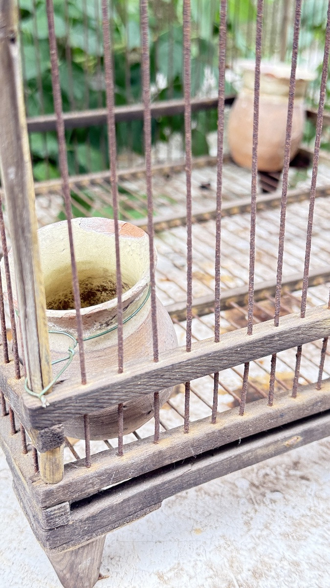 Cage à oiseaux en fer et bois, XIXᵉ siècle -photo-5