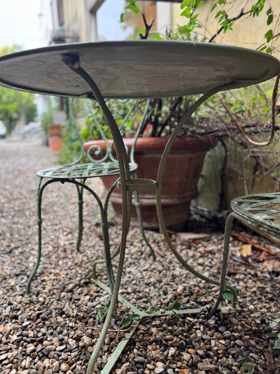 Guéridon et chaises de jardin, fin XIXe siècle-photo-3