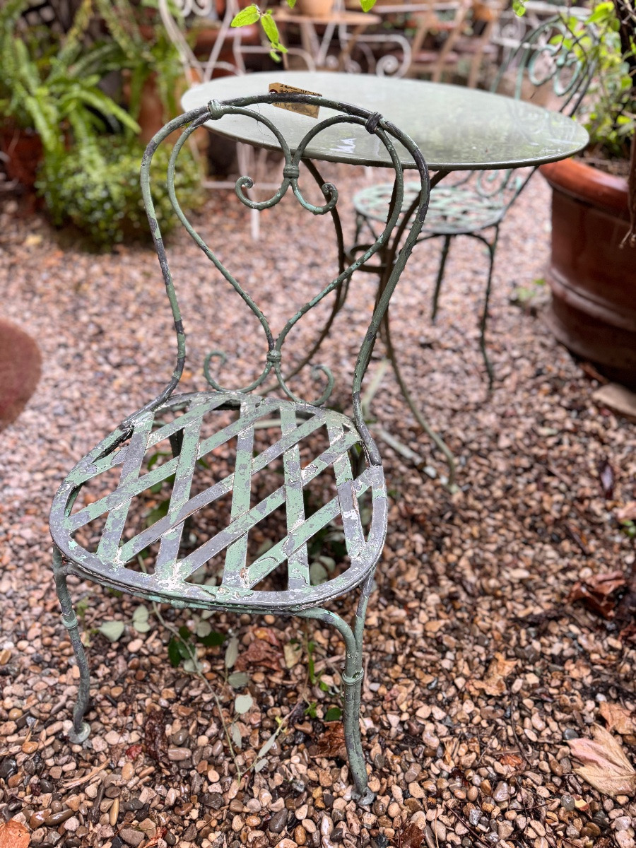 Guéridon et chaises de jardin, fin XIXe siècle-photo-4