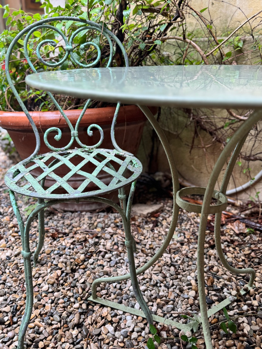 Guéridon et chaises de jardin, fin XIXe siècle-photo-4