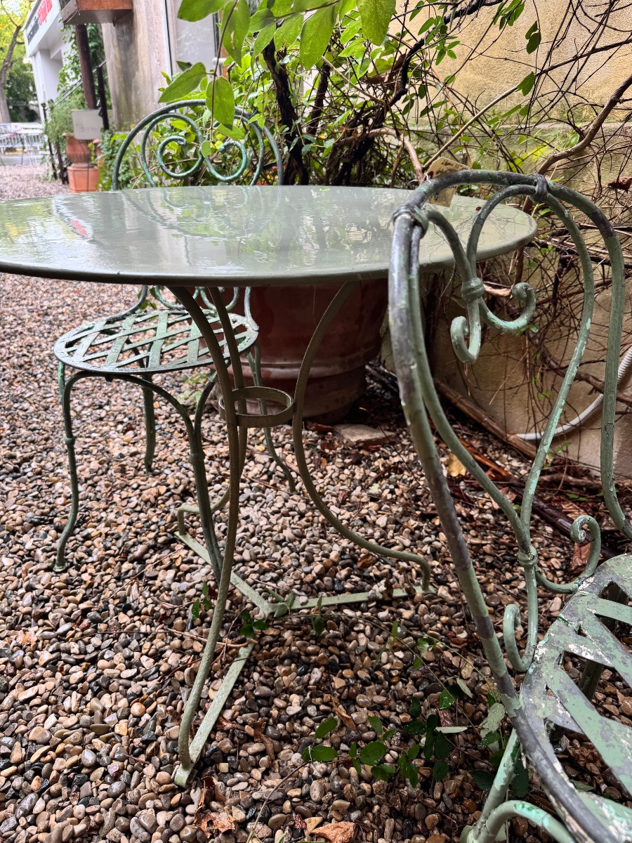 Guéridon et chaises de jardin, fin XIXe siècle-photo-5
