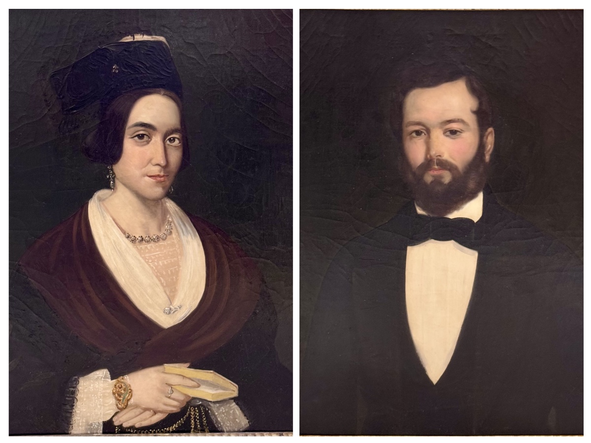 Paire de portrait de notables arlésiens XIXeme