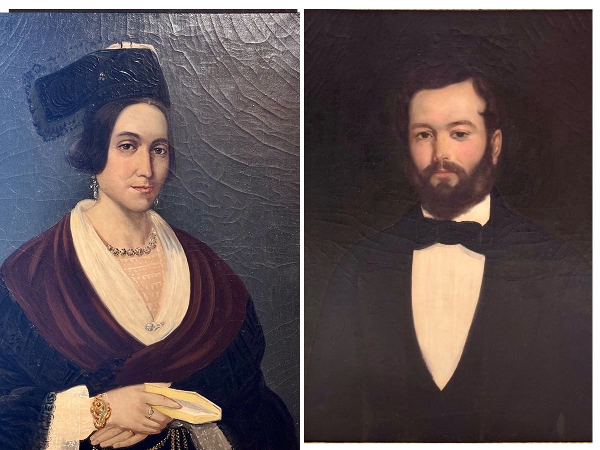 Paire de portrait de notables arlésiens XIXeme