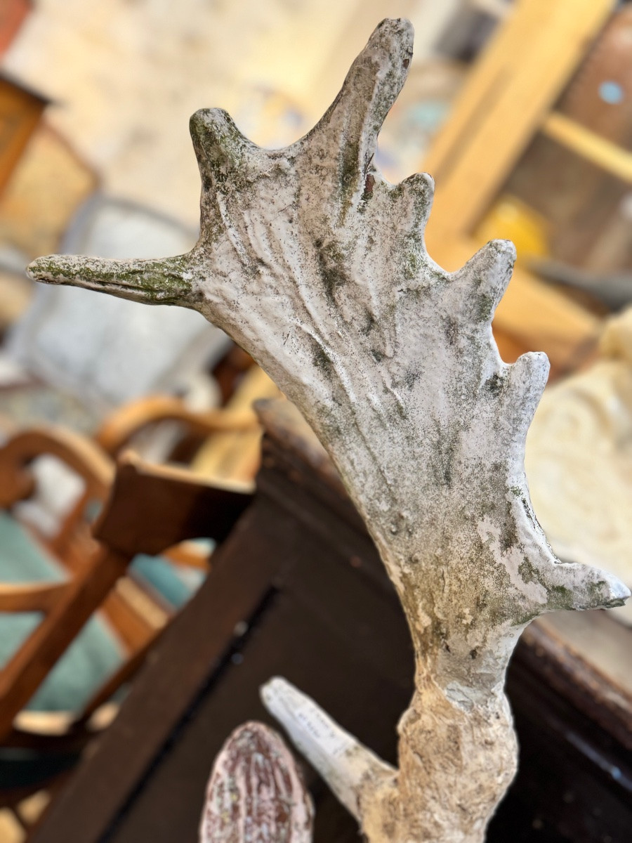 Cerf couché en ciment, sculpture de jardin – XIXᵉ siècle-photo-4