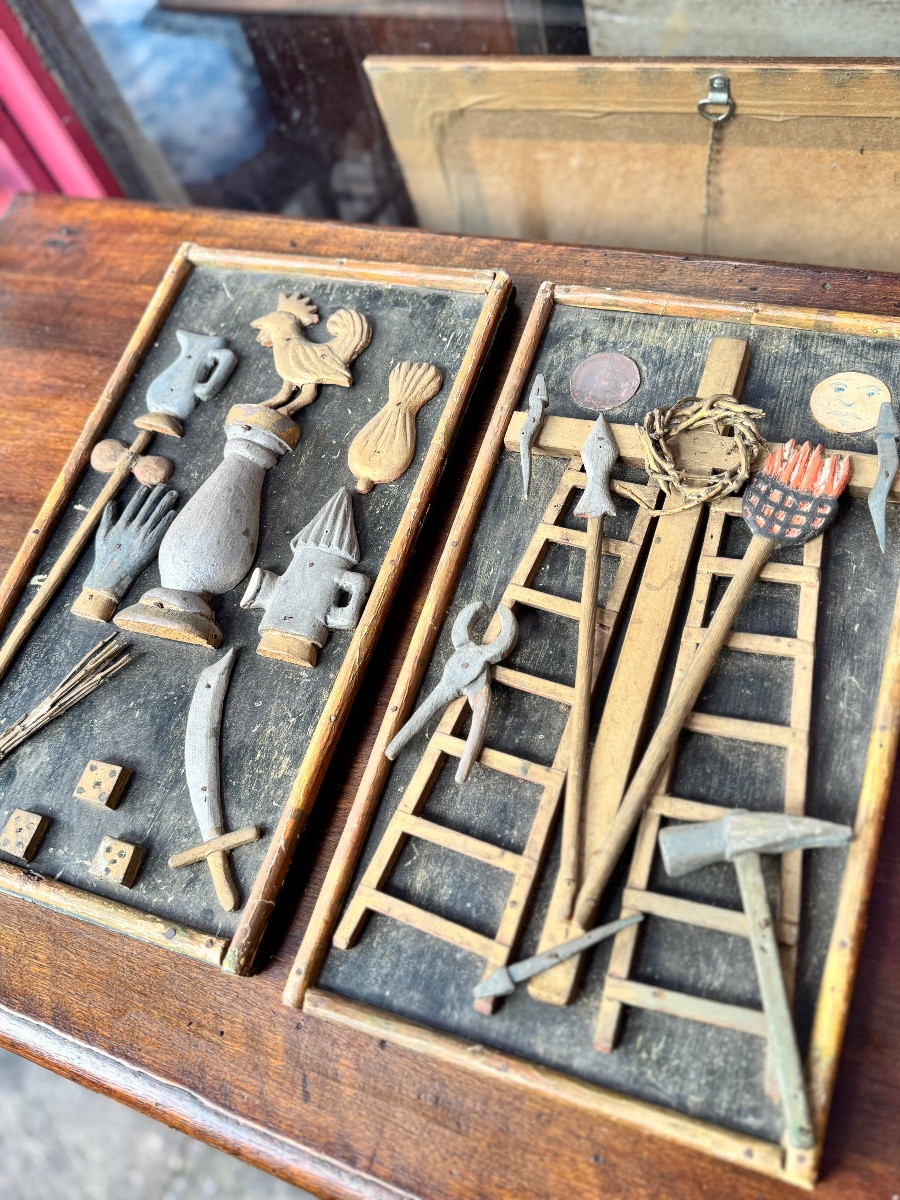 Panneaux d’art populaire aux Instruments de la Passion – XIXe siècle-photo-2