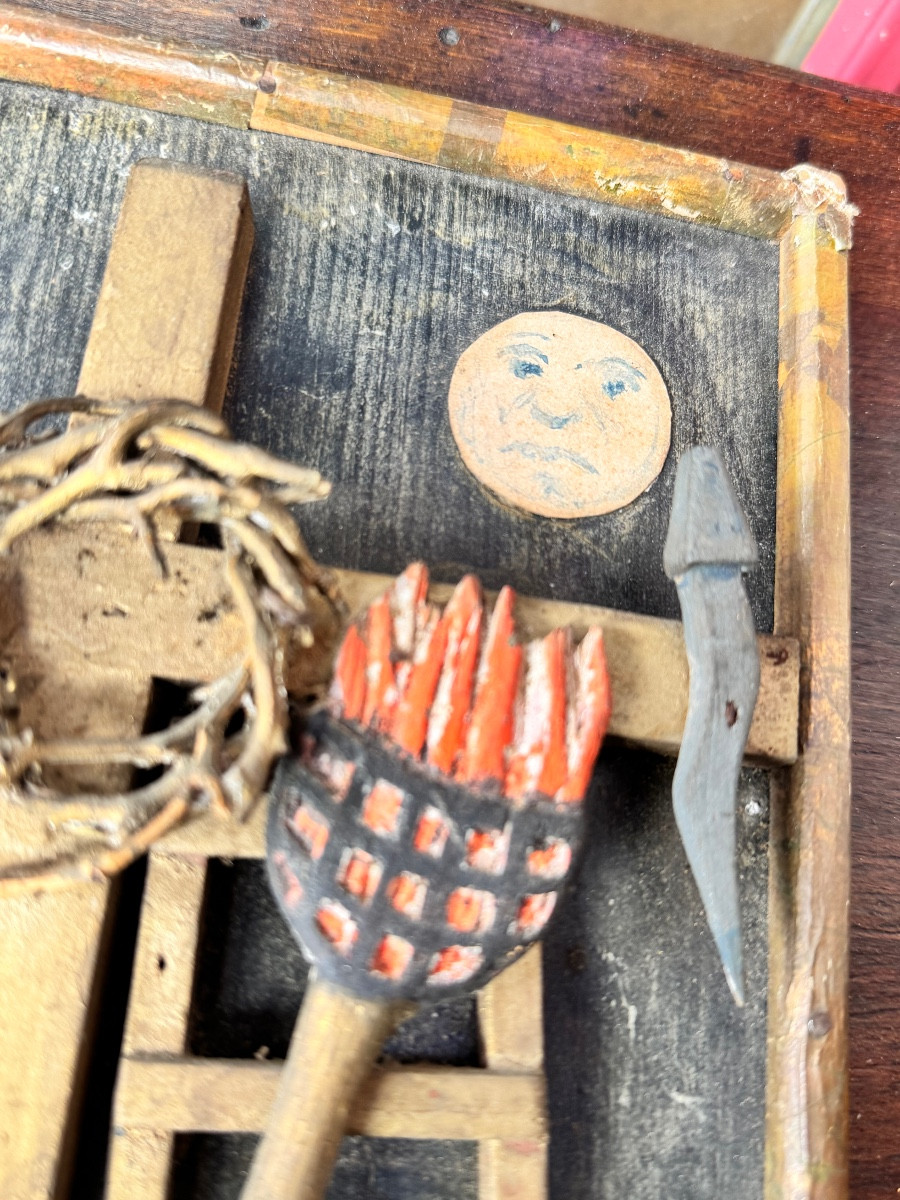 Panneaux d’art populaire aux Instruments de la Passion – XIXe siècle-photo-4