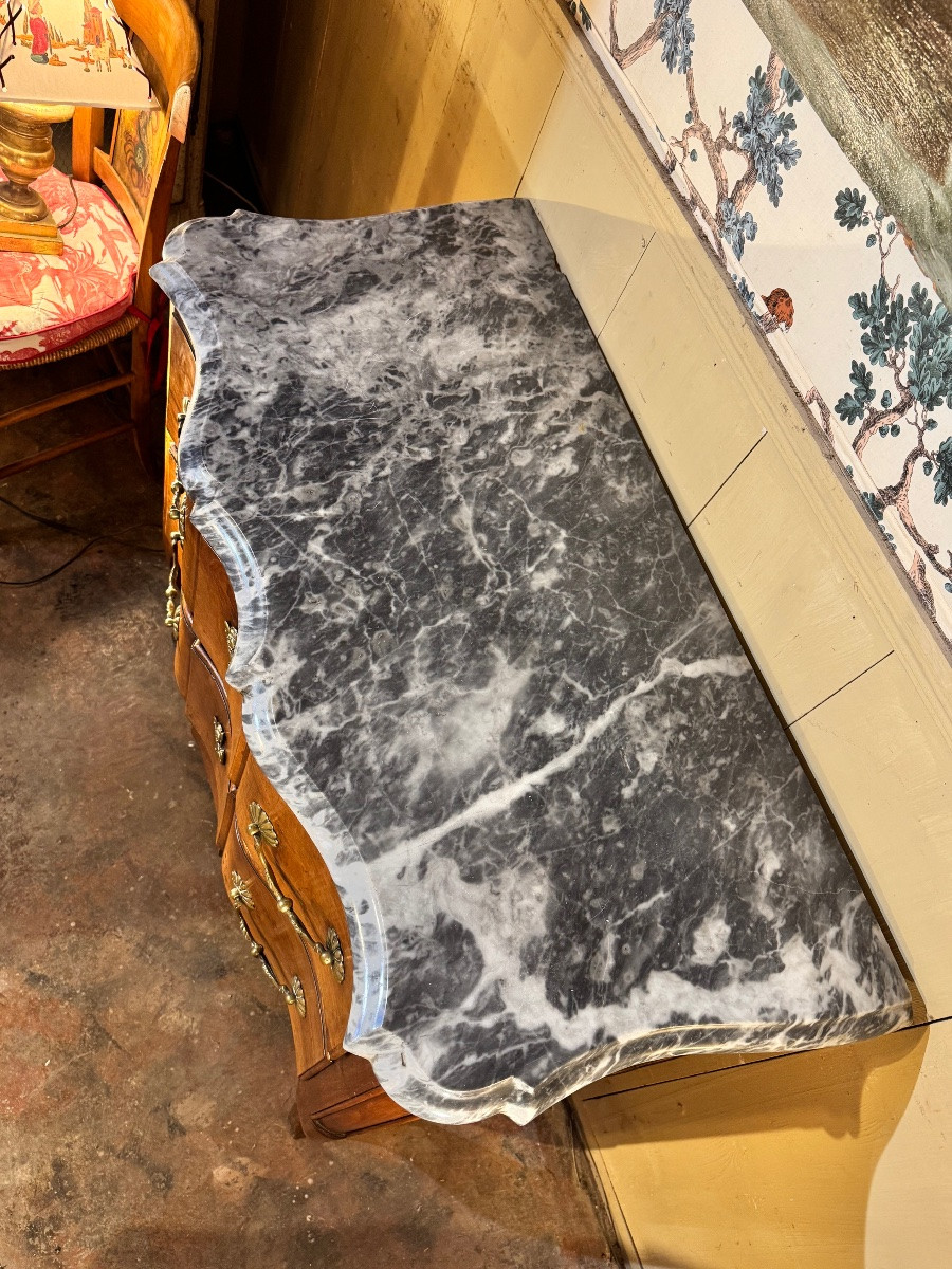 Petite commode sauteuse Louis XV – XVIIIe siècle-photo-1