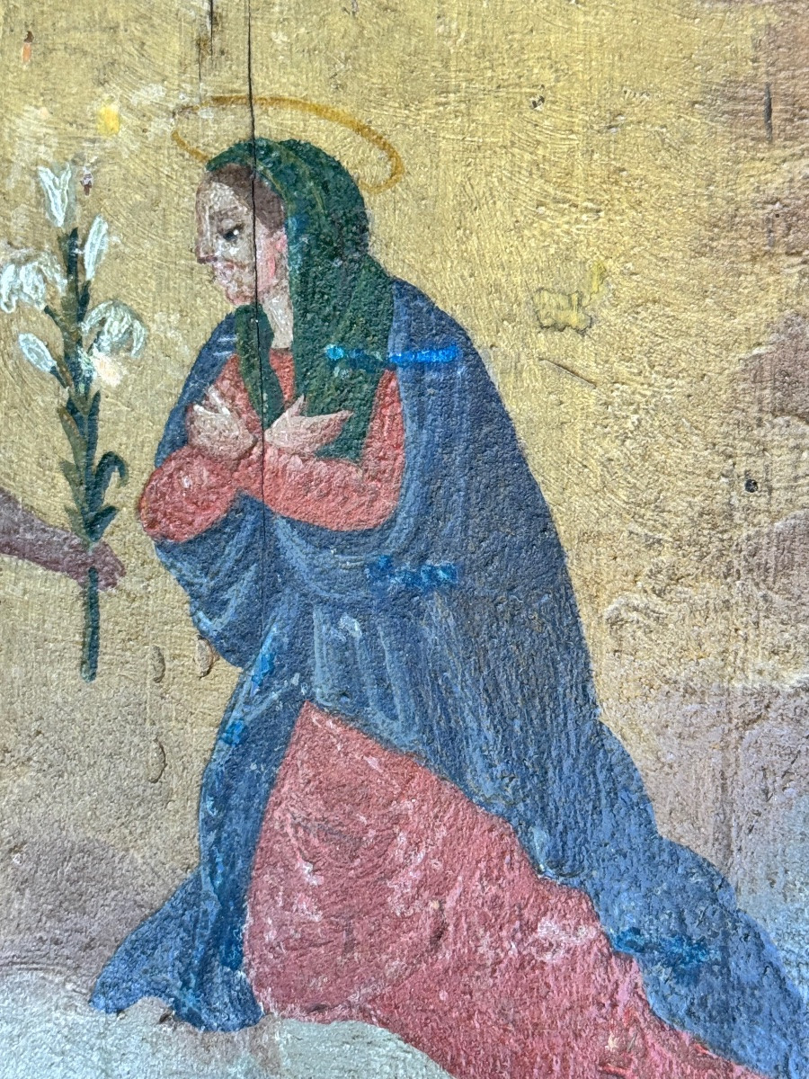 Ex-voto italien du XIXe siècle – Peinture naïve sur bois – daté du 24 juin 1866-photo-3