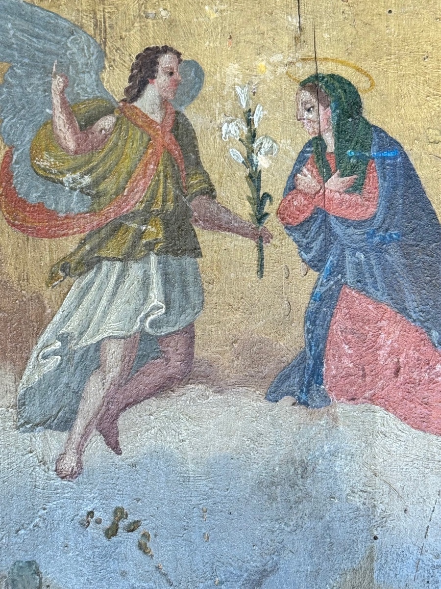 Ex-voto italien du XIXe siècle – Peinture naïve sur bois – daté du 24 juin 1866-photo-6