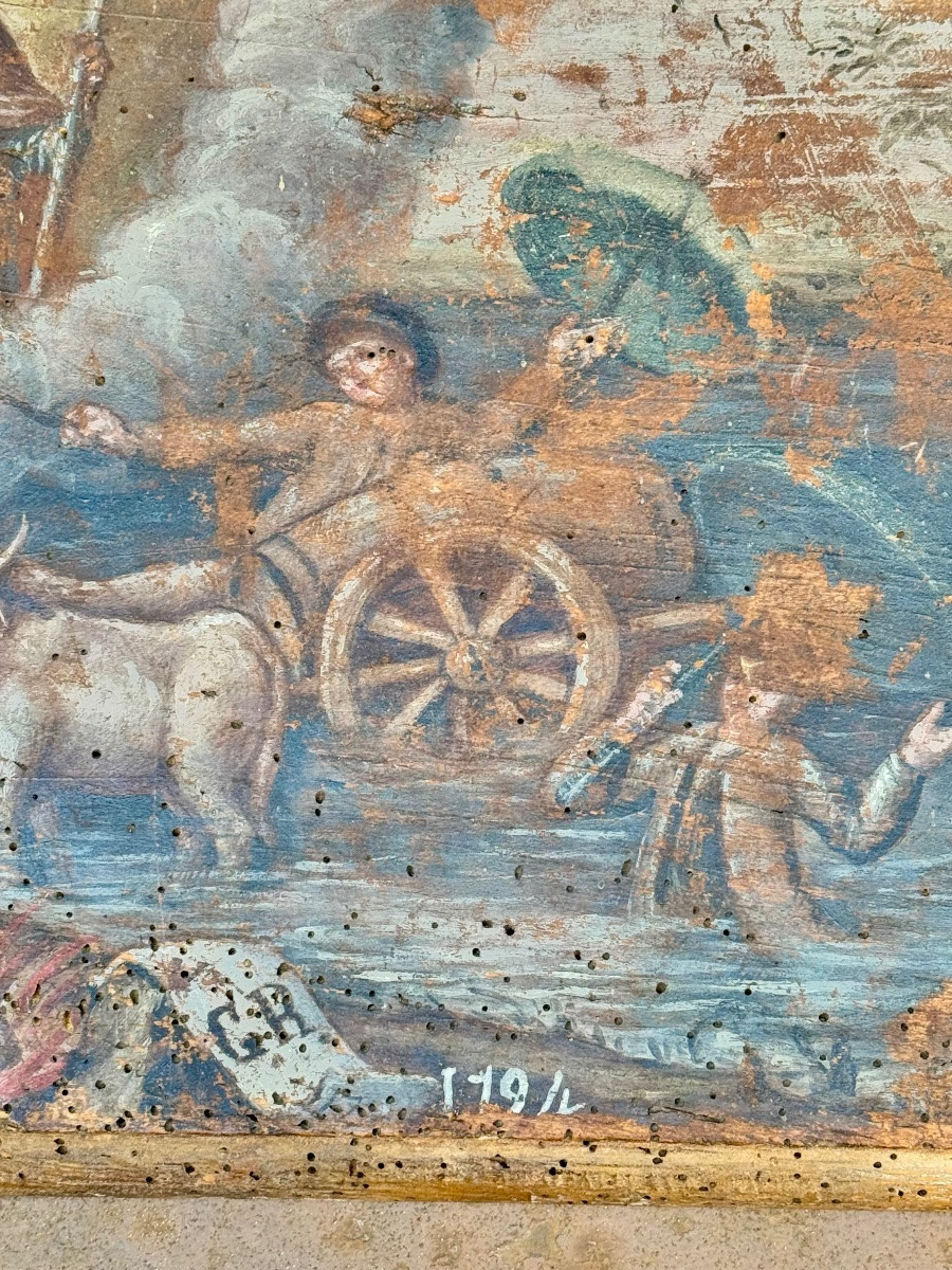 Ex-voto italien – Peinture sur bois – Daté 1794-photo-3