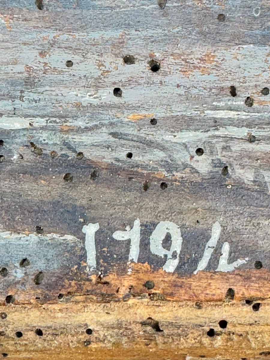 Ex-voto italien – Peinture sur bois – Daté 1794-photo-4