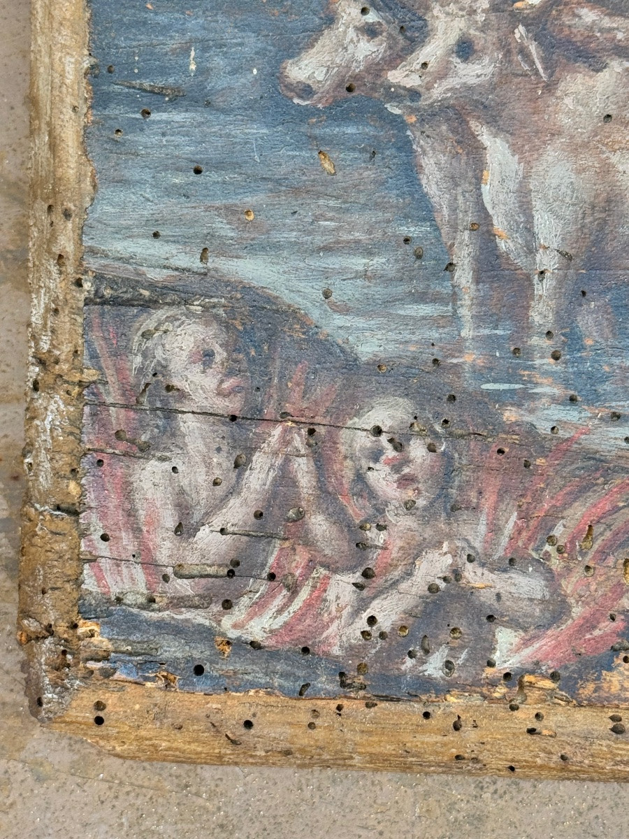 Ex-voto italien – Peinture sur bois – Daté 1794-photo-1