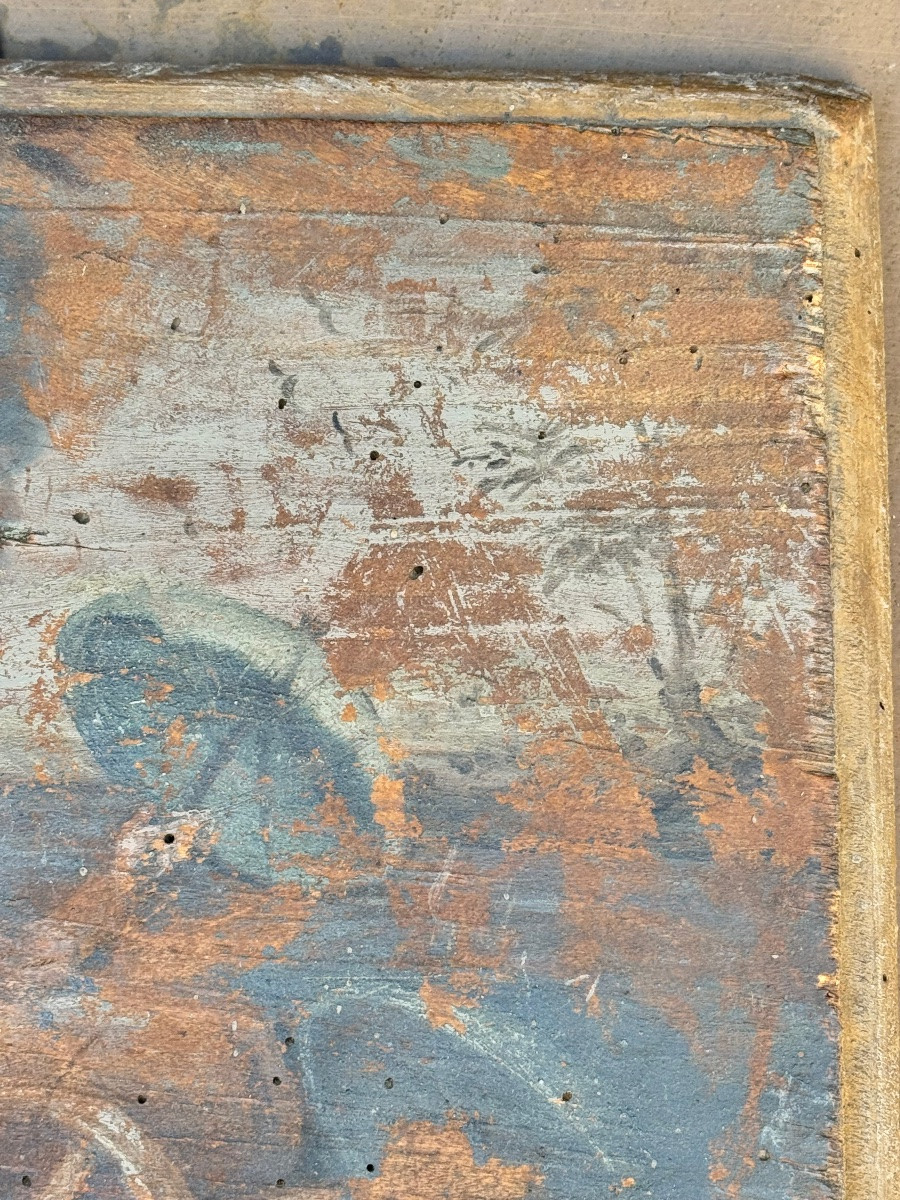 Ex-voto italien – Peinture sur bois – Daté 1794-photo-2