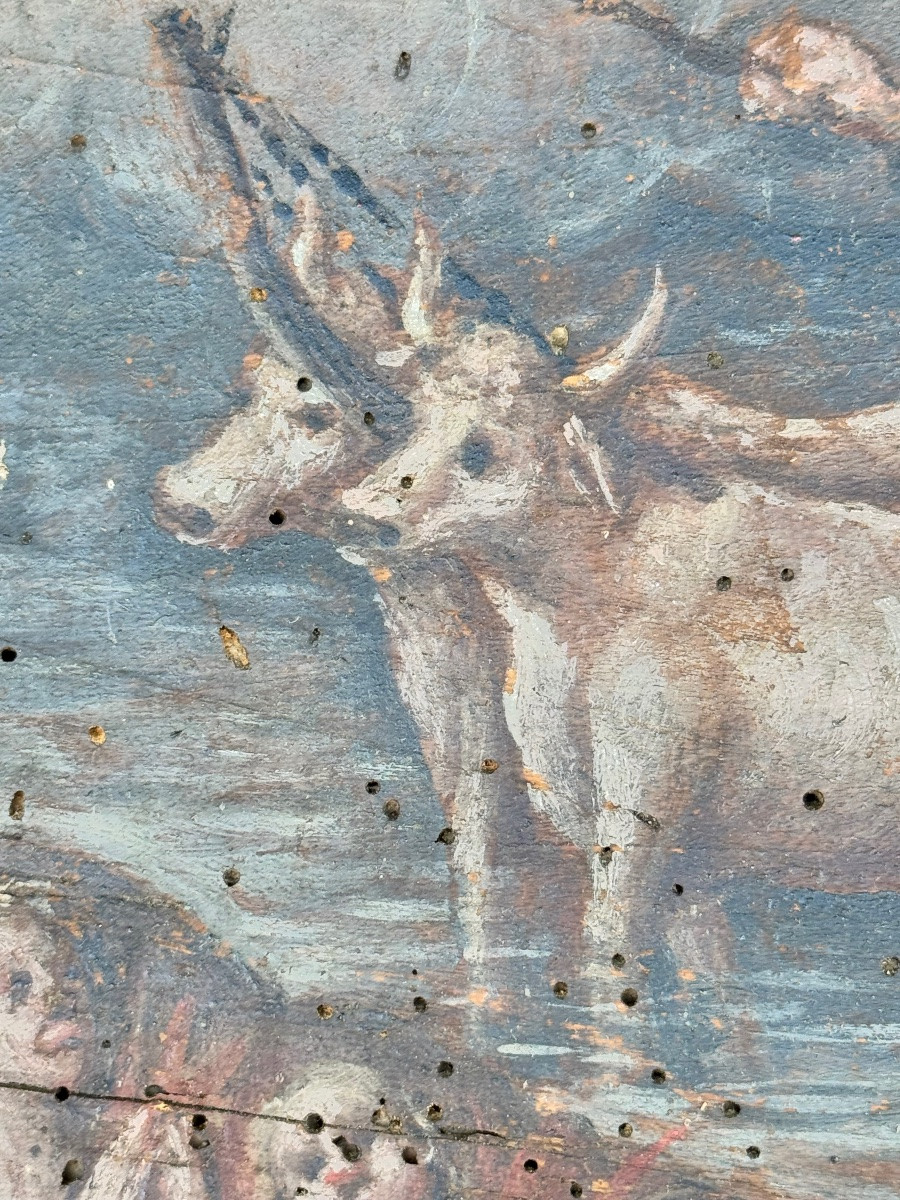 Ex-voto italien – Peinture sur bois – Daté 1794-photo-4