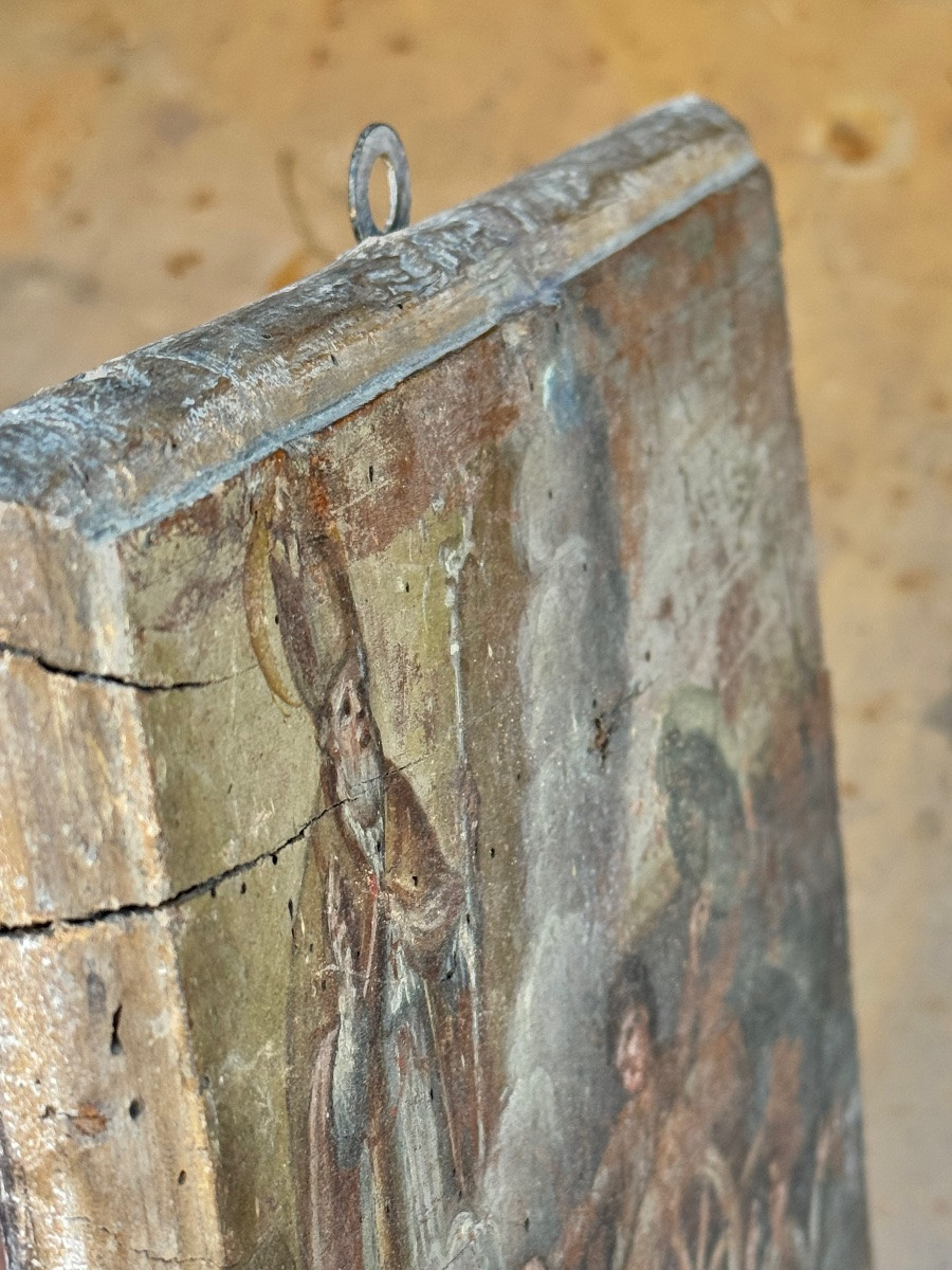 Ex-voto italien – Peinture sur bois – Daté 1794-photo-5