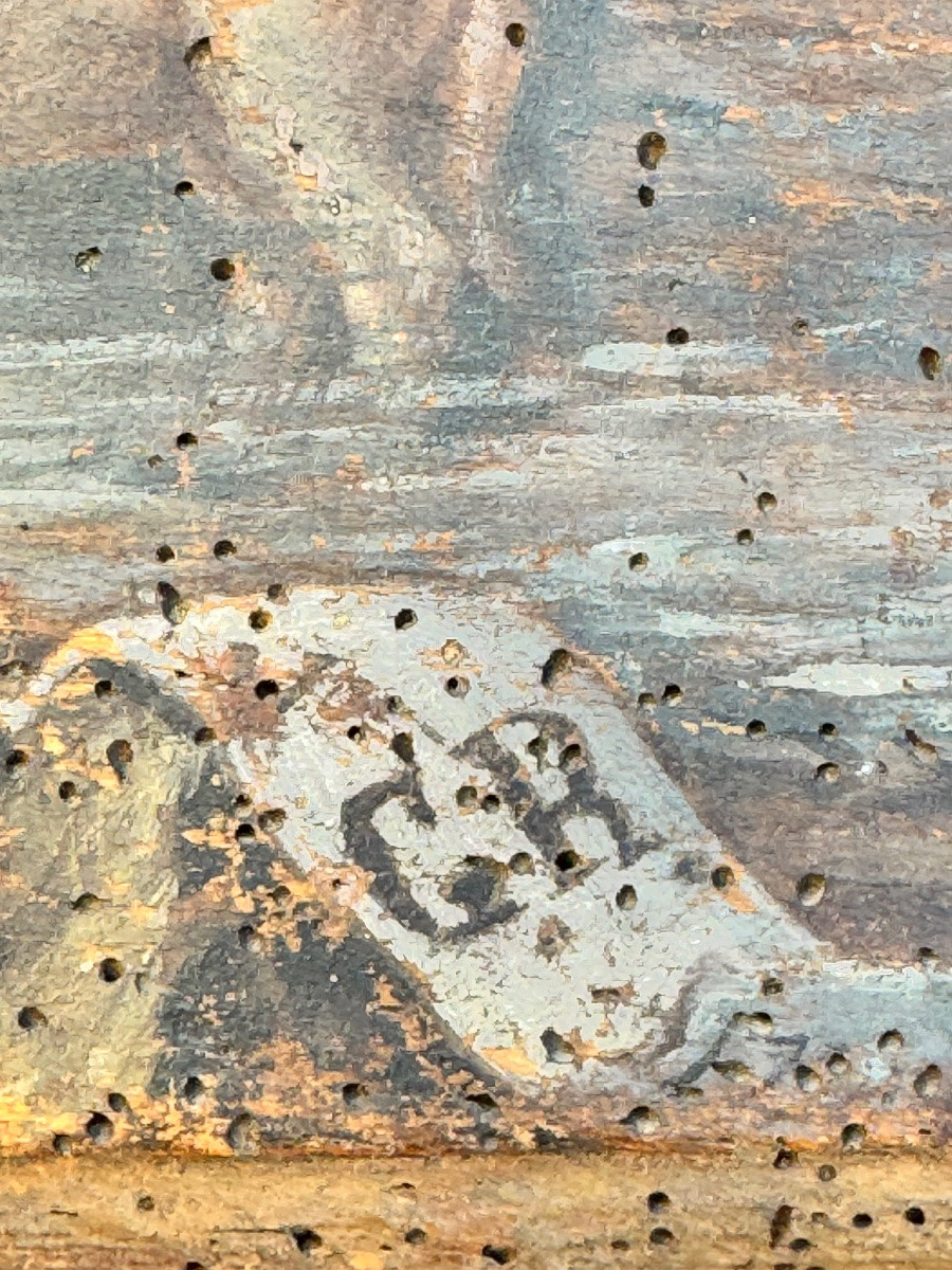 Ex-voto italien – Peinture sur bois – Daté 1794-photo-6