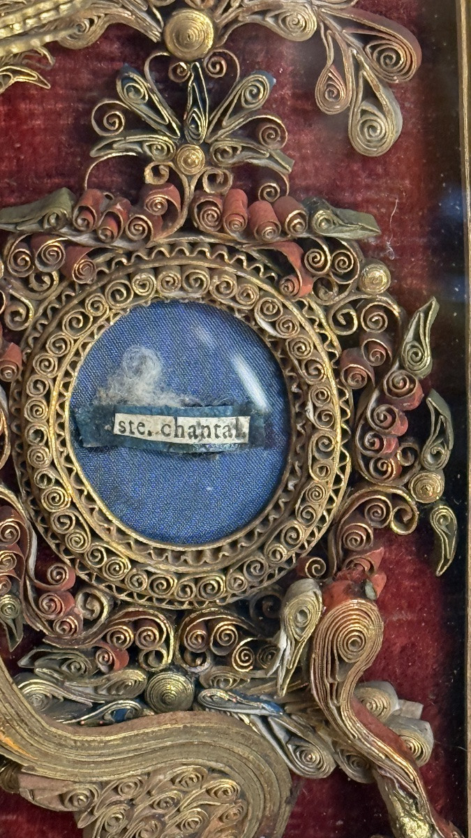 Paperolle Provençale aux Reliques de Saint François de Sales et Sainte Chantal – XVIIIe siècle-photo-1