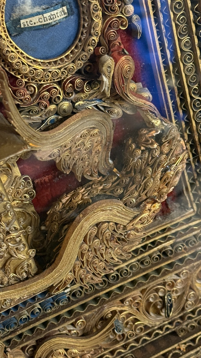 Paperolle Provençale aux Reliques de Saint François de Sales et Sainte Chantal – XVIIIe siècle-photo-2