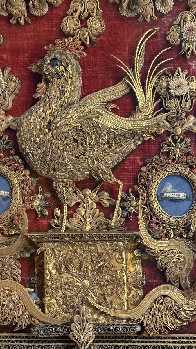 Paperolle Provençale aux Reliques de Saint François de Sales et Sainte Chantal – XVIIIe siècle-photo-3